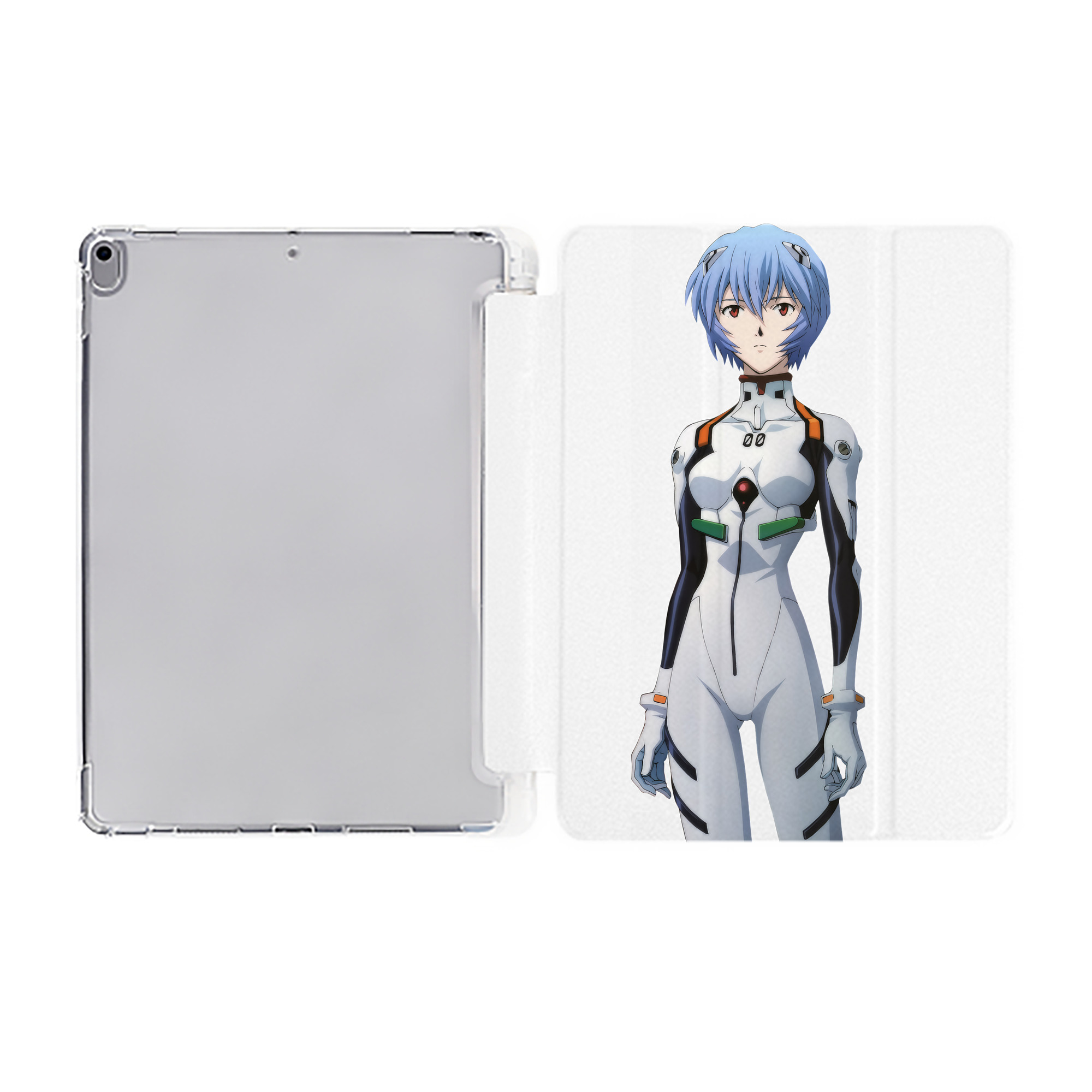（画像用） EVA 新世紀エヴァンゲリオン IPad ケース ペン収納付き 三つ折りスタンド PUレザー×シリコン 対応機種9.5/10.5/10.9インチ